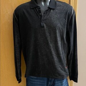 Hugo Boss Charcoal Long Sleeve Polo Shirt